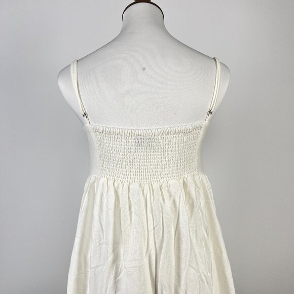 NWOT Farm Rio Linen Blend White Sleeveless Maxi Dress Size S - Picture 6 of 12